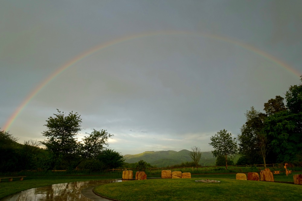 The rainbow over the Jerusalem Friedensmal