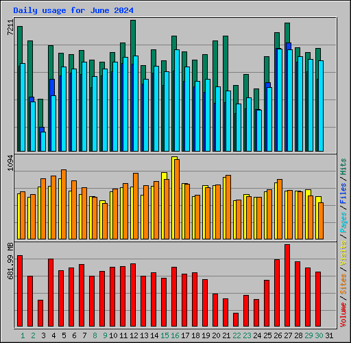 Daily usage for June 2024