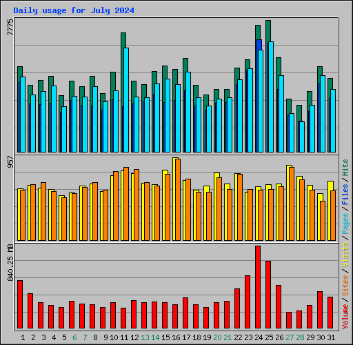 Daily usage for July 2024