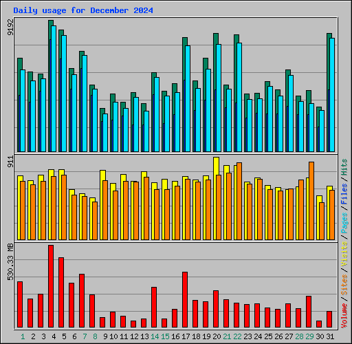 Daily usage for December 2024