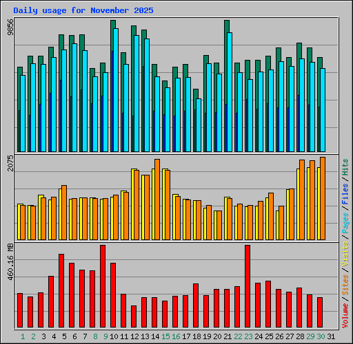 Daily usage for November 2025