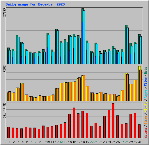 Daily usage for December 2025