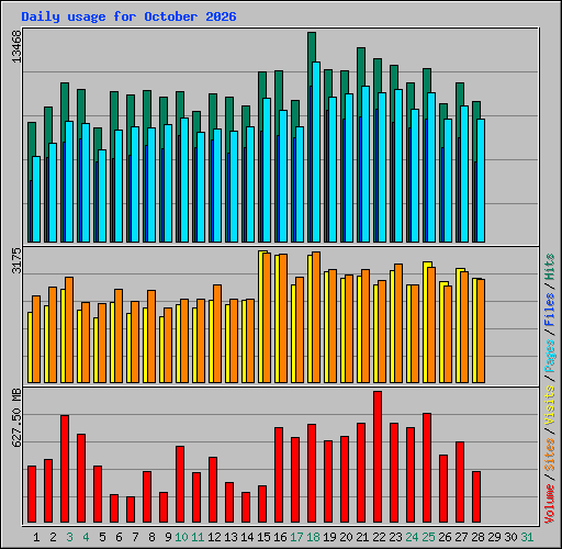 Daily usage for October 2026