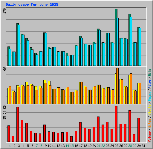 Daily usage for June 2025
