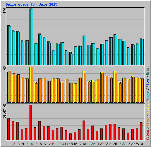 Daily usage for July 2025