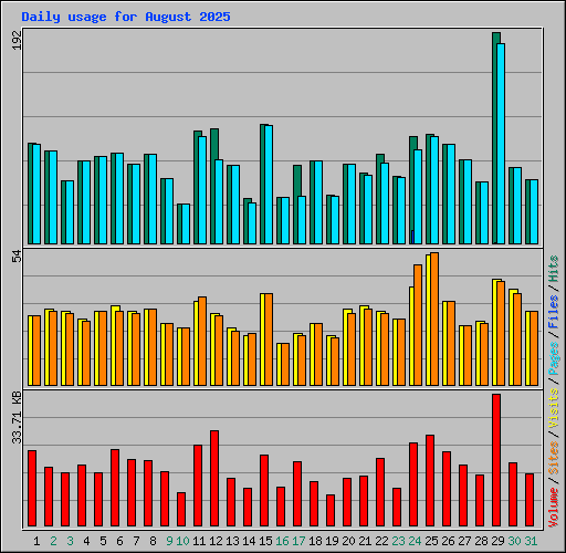 Daily usage for August 2025