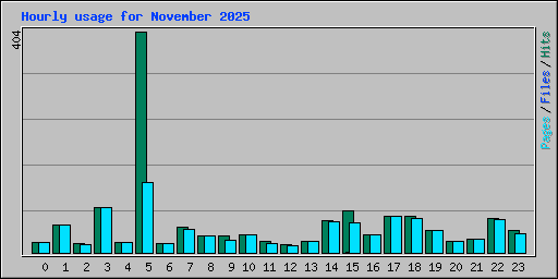 Hourly usage for November 2025