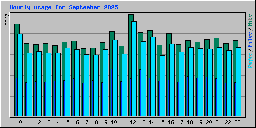 Hourly usage for September 2025