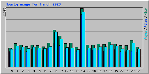 Hourly usage for March 2026