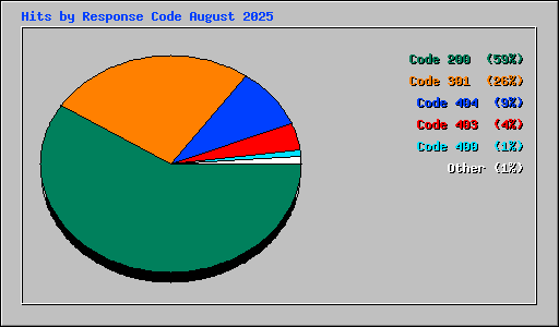 Hits by Response Code August 2025